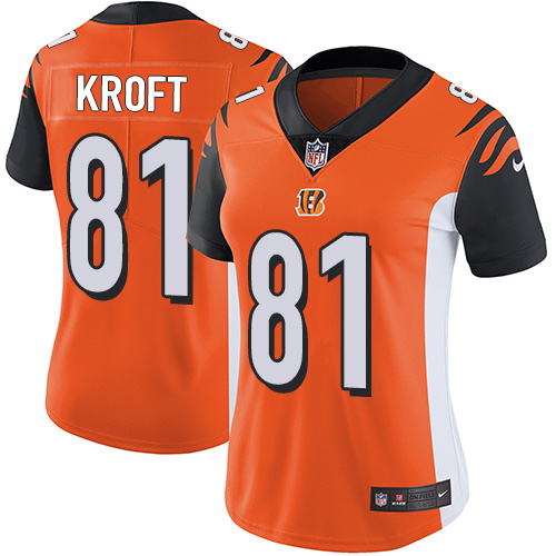 Nike Bengals #81 Tyler Kroft Orange Alternate Women's Stitched NFL Vapor Untouchable Limited Jersey